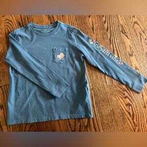 Vineyard Vines Thanksgiving whale long sleeve pocket tee boys size 7